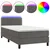 Vidaxl Box spring postelja z vzmetnico LED temno siva 100x200 cm žamet