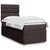 Vidaxl Box spring postelja z vzmetnico temno rjava 100x200 cm blago