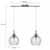 Brilagi - LED Luster na sajli RETRO GLASS 2xE27/60W/230V matni hrom/zadimljeno-siva