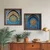 WallXpert set uramljenih MDF slika DOS084-50, plave orijentalne kapije sa mozaikom i mandalom, 2 x 50 x 50 cm
