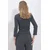 Trend Alacati Stili Ženska bluza 3/4 rukava ALC-X11411, Rolka, Tamnosiva