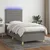 Vidaxl Box spring postelja z vzmetnico LED temno siva 90x200 cm blago