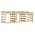 Pergole s krovom 3 kom 100 x 90 x 100 cm impregnirana borovina