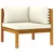 Modularna kutna sofa s krem bijelim jastucima bagremovo drvo