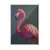 WallXpert uramljena slika 115228, ružičasti flamingo na tamnozelenoj pozadini, 30 x 40 cm, beli ram