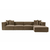ATELIER DEL SOFA Ugaona garnitura Sora (L1 O1 O1 1R POUFFE ) Brown
