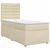 vidaXL Postelja boxspring z vzmetnico Krem 80 x 200 cm Blago