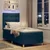 vidaXL LED Box Spring Postelja z vzglavjem Modra 90 x 190 cm blago
