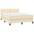 Vidaxl Box spring postelja z vzmetnico LED krem 140x190 cm blago
