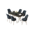 Hanah Home Set Trpezarijski sto i 6 stolica Lai, Antracit-crni