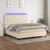 Vidaxl Box spring postelja z vzmetnico LED krem 160x200 cm blago
