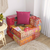 Modularni tabure s jastukom od tkanine s uzorkom patchwork