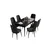 Hanah Home Set Trpezarijski sto i 6 stolica Are, Crni