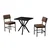 HANAH HOME Set Trpezarijski sto i 2 stolice Dubai Brown Black