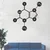 WallXpert metalni zidni ukras 5204, strukturna formula molekula teobromina, 60 x 60 cm, crni