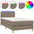 Box spring postelja z vzmetnico LED taupe 80x200 cm blago