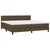 vidaXL Box spring postelja z vzmetnico LED temno rjava 200x200cm blago