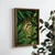 WallXpert uramljena MDF slika NAL131-46, leopard viri kroz zeleno lišće, 35,5 x 47 cm