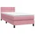 Vidaxl Box spring postelja z vzmetnico roza 80x220 cm žamet