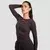 GymBeam Women‘s Aura Long Sleeve T-Shirt Tee Brown