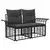 Set vanjskih sofa 4 pcs Crna i tamno siva Poliester