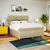 Vidaxl Box spring postelja z vzmetnico krem 200x200 cm blago