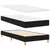 Vidaxl LED Box Spring Postelja z LED trakami Črna 90 x 190 cm blago