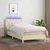 Vidaxl Box spring postelja z vzmetnico LED krem 80x200 cm blago