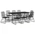 9-dijelni vrtni blagovaonski set od PVC ratana crni