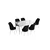 Hanah Home Set Trpezarijski sto i 6 stolica Han, Crno-beli