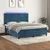 Vidaxl Box spring postelja z vzmetnico LED temno modra 180x200cm žamet