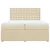 Vidaxl Box spring postelja z vzmetnico krem 200x200 cm blago