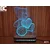Black Cut 3D Lampa Meda i srce, Zelena