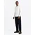 Ombre Structured mens polo longsleeve with patch - white