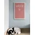 Plakat psiček z napisom Love v rožnati izvedbi - 30x45 silver