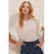 Trend Alacati Stili Ženska bluza kratkih rukava ALC-X10013, Okrugli izrez, Bela