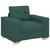Sofa 3 pcs Tamnozelena 221 x 80 x 80 cm Platnasta tkanina