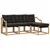 Set vanjskih sofa s jastukom 4 pcs Bijela i crna