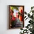 WallXpert uramljena MDF slika NAL070-46, crveni zidovi sa lukom, crno-belim stepenicama i palmama, 35,5 x 47 cm