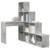 Kutni stol s policom Betonski sivi 101,5 x 149,5 x 149,5 cm