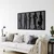 WallXpert metalni zidni ukras 5194, siluete pet poslovnih ljudi u ramu sa prugama, 61 x 31 cm, crni