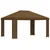 Gazebo 4 × 3 m Sivosmeđa Poliester i čelik 190 gsm