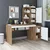 Hanah Home Nora Right radni sto 160 × 157,8 × 60 cm, bela / atlantski bor