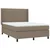 Vidaxl Box spring postelja z vzmetnico LED taupe 140x200 cm blago