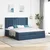 Vidaxl Otomanska postelja z vzmetnico & LEDs modra 180x200 cm blago