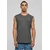 Dark Shadow Sleeveless T-shirt With Open Edge