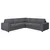VIMLE Ugaona sofa, 4-sed, sa širokim rukohvatima/Gunnared zagasitosiva