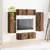 Set zidnog ormarića za TV 4 pcs 29,5 x 31 x 100 cm Staro drvo