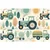Tapeta otroški traktorji v pastelnih barvah - 539x363