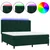 vidaXL Box spring postelja z vzmetnico LED tem. zelena 180x200cm žamet